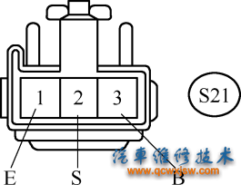 图7-29 烟雾传感器连接器的形状和端子标号